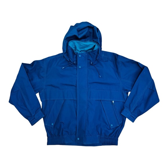 London Fog Blue and Orange Hooded Windbreaker - Picture 2 of 9